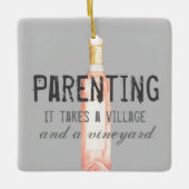 Funny Ouderschap Village and Vineyard Quote Grocer Keramisch Ornament (Voorkant)