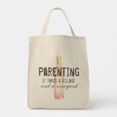 Funny Ouderschap Village and Vineyard Quote Grocer Tote Bag (Achterkant)