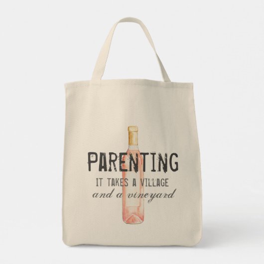 Funny Ouderschap Village and Vineyard Quote Grocer Tote Bag (Achterkant)