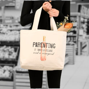 Funny Ouderschap Village and Vineyard Quote Grocer Tote Bag