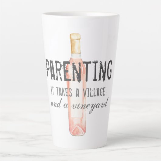 Funny Ouderschap Village and Vineyard Quote Latte Mok (Voorkant)