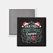 Funny Our First Christmas Engaged 2025 Couples Paj Magneet (Voorkant / Achterkant)