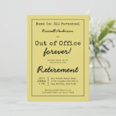 Funny Out of Kantoor Forever Retirement Party Memo Kaart (Staand voorkant)