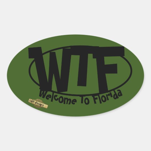 Funny oval sticker "Welkom in Florida" (Voorkant)