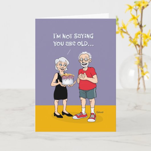 Funny "Over the Hill" 75th Birthday Kaart (Gele Bloem)