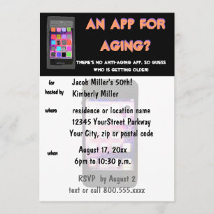 Funny Over the Hill Birthday Party Kaart