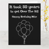 Funny Over the Hill Cheap Birthday-kaarten Kaart (Gele Bloem)
