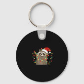 Funny Overstimulated But Festive Raccoon Christmas Sleutelhanger (Voorkant)