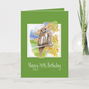 Funny Owl 70th Birthday Getting Ouder Kaart