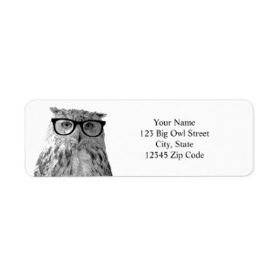 Funny owl adresetiketten etiket