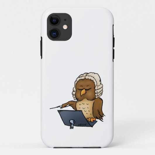 Funny Owl Conductor Cartoon Case-Mate iPhone Case (Achterkant)