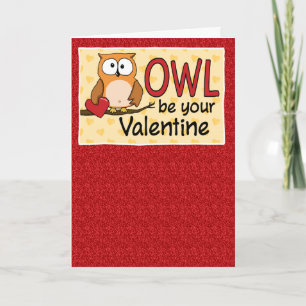 Funny Owl Love You Valentijnsdag Feestdagen Kaart