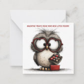 Funny Owl Valentine Card Notitiekaartje (Voorkant)