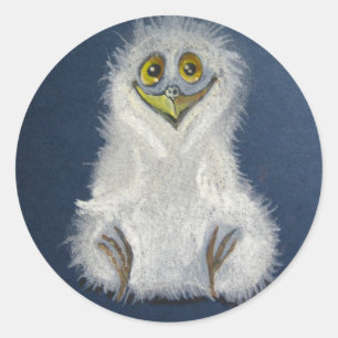 Funny owlet - baby vogel ronde sticker
