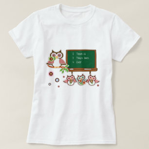Funny Owls Design T-Shirts voor leraren