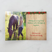 Funny paarden met kerstkerstkersthoed feestdagen kaart (Binnen)