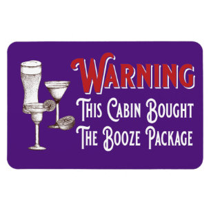 Funny Paars Booze Cabin door Cruise Ship Magnet Magneet