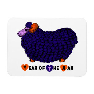 Funny Paars Ram Chinees Jaar Zodiac P Magnet Magneet
