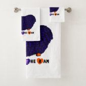 Funny Paars Ram Chinese Year Zodiac Towel Set Bad Handdoek (Insitu)