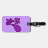 Funny Paars Squirrel Cartoon Bagagelabel (Voorkant horizontaal)