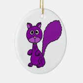 Funny Paars Squirrel Cartoon Keramisch Ornament (Rechts)