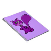 Funny Paars Squirrel Cartoon Notitieboek (Rechterzijde)