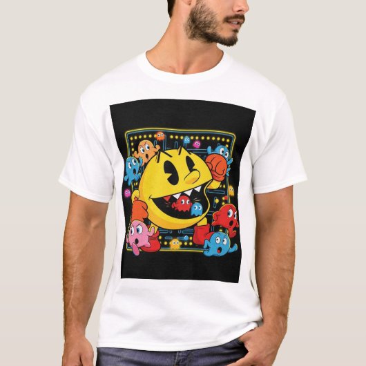 Funny Pac-Man T-Shirt – Retro Arcade Gaming Tee (Devant)