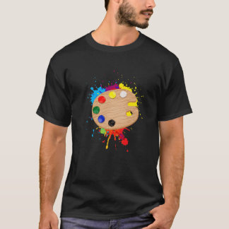Funny Paint Pallet Art voor kinderen Mannen Vrouwe T-shirt
