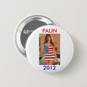 Funny Palin 2012 Button (Anti-Obama) Palin t shirt (Voorkant /achterkant)