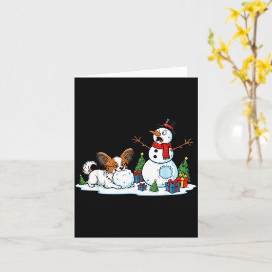 Funny Pallon Snowman Christmas Tree Xmas Womens Me Kaart (Gele Bloem)