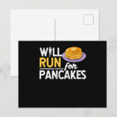 Funny pancake minnaar marathonloper briefkaart (Voorkant / Achterkant)