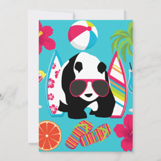 Funny Panda Beer Beach Bum Cool Sunbril Surfing