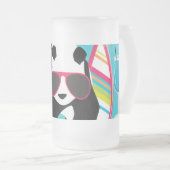 Funny Panda Beer Beach Bum Cool Sunbril Surfing Matglas Bierpul (Voorkant rechts)