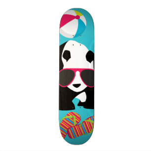 Funny Panda Beer Beach Bum Cool Sunbril Surfing Skateboard