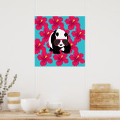 Funny Panda Beer Beach Bum Cool Sunbril Tropics Poster (Keuken)
