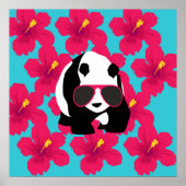 Funny Panda Beer Beach Bum Cool Sunbril Tropics Poster (Voorkant)
