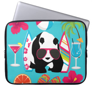 Funny Panda Beer Beach Bum Surfing Laptop Slapje Sleeve