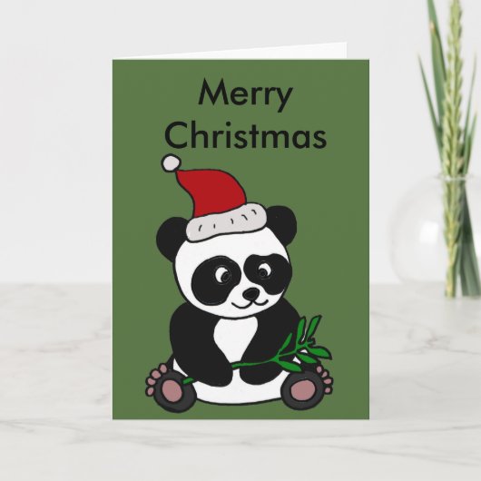Funny Panda Beer Christmas Art Feestdagen Kaart (Voorkant)