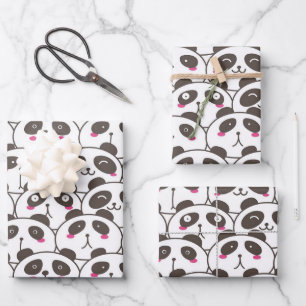 Funny Panda Beer Doodle Inpakpapier Vel