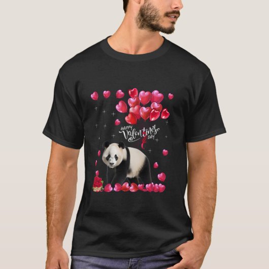 Funny Panda Beer Lover Valentijn's Day Animals Hea T-shirt (Voorkant)