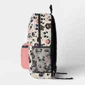Funny Panda Beer Pattern Roze Zwarte Rugzak (Rechts)
