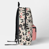 Funny Panda Beer Pattern Roze Zwarte Rugzak (Links)