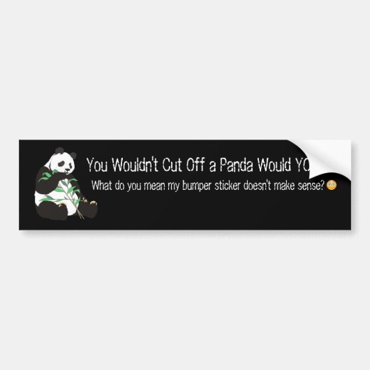 Funny Panda Bumpersticker (Voorkant)