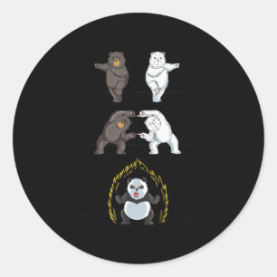 Funny Panda Cute Polar Beer Dierenvriend Ronde Sticker