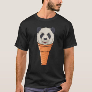 Funny Panda Ice Cone Waffle Summer T-shirt