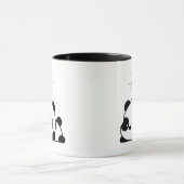 Funny Panda Modern Roze Monogram Mok (Midden)