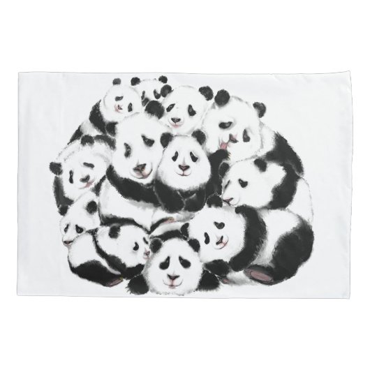 Funny Panda Pillow Hoesje Kussensloop (Achterkant)