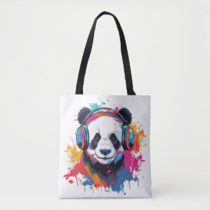 Funny Panda waterverf lichte tekening Draagtas