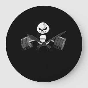 Funny Panda Workout Kitten Gym Deadlift kracht Grote Klok