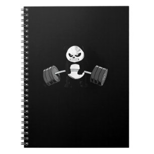 Funny Panda Workout Kitten Gym Deadlift kracht Notitieboek